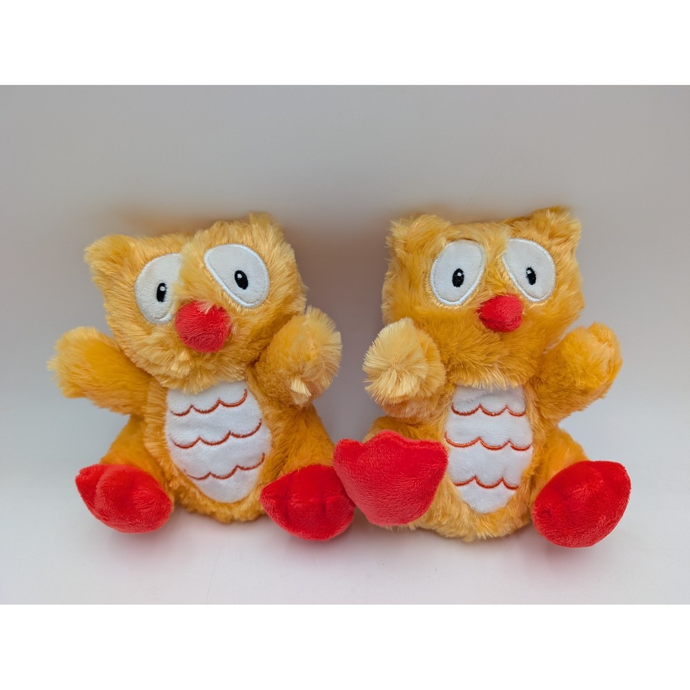 Animal Adventure Plush Owl Lot Yellow Orange 2019 Stuffed Animal 6 Inch